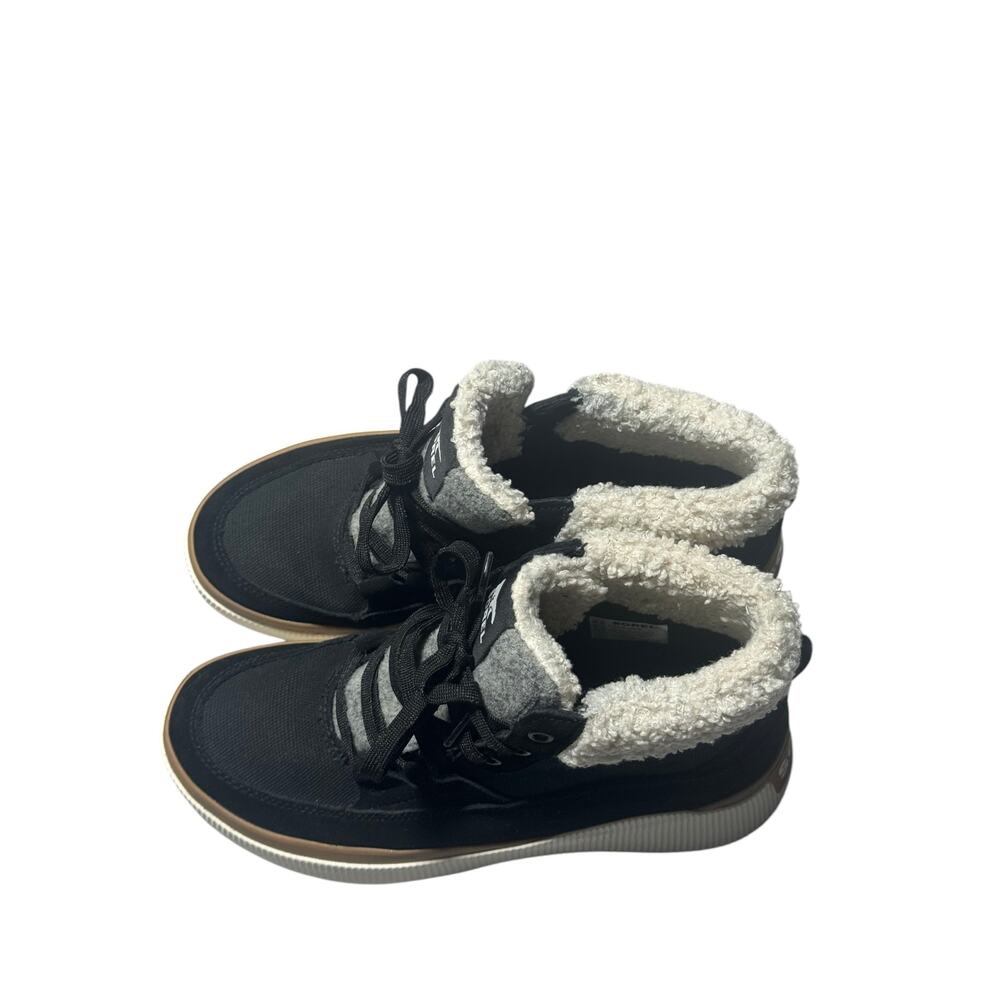 Sorel Out 'N About IV Mid Sneakers Womens 8.5 Black/Sea Salt Waterproof Mid Top - Picture 7 of 15
